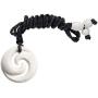 81stgeneration Womens Mens Hand Carved Bone Maori Double Koru Spiral Swirl Pendant Necklace