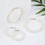 4 Pairs Faux Pearl Hoop Earrings Circle Dangle Drop Earrings Artificial Pearl Beaded Earrings (Pearl Hoop)