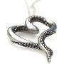 Controse Womens Silver-Toned Heart Shaped Stainless Steel Sea Lover Octopus Necklace 31''