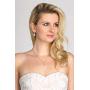 Mariell 14K Rose Gold Plated Cubic Zirconia Pear-Shape Necklace & Earrings Bridal and Wedding Jewelry Set