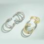 FANCIME Half Open Hoop Stud Earrings Triple Thin/Thick Tube High Polished Hoop Earrings 14K Yellow/White Gold Plated Fashion Statement Jewelry Gift for Women Teens Girls Mom