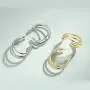 FANCIME Half Open Hoop Stud Earrings Triple Thin/Thick Tube High Polished Hoop Earrings 14K Yellow/White Gold Plated Fashion Statement Jewelry Gift for Women Teens Girls Mom