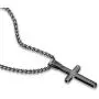 M MOOHAM Cross Necklace for Men - Stainless Steel Silver Gold Black Plain Cross Pendant Necklace Simple Jewelry Gifts, 16-24 Inches Chain