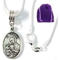 St Gerard Necklace for Pregnancy | Patron Saint of Pregnancy Charm Necklace St Gerard Pendant on a 22 inch Silver Plated Snake Chain Necklace with a Beautiful St Gerard Charm Fertility Charm for Women