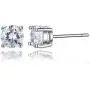 Kebaner 925 Sterling Silver Plated Austrian Crystal CZ Necklace Stud Earrings Cubic Zirconia Jewelry Set