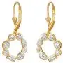 E 18K Gold Plated Leverback Drop Earrings for Women, Round Dangle Earring with Rainbow Cubic Zirconia, 925 Sterling Silver Secure Lever-back E 18K Gold Plated Leverback Drop Earrings for Women, Round Dangle Earring with Rainbow Cubic Zirconia, 925 Sterling Silver Secure Lever-back