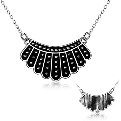 ONEFINITY 925 Sterling Silver RBG Dissent Collar Necklace RBG Jewelry Gifts for Fans of Ruth Bader Ginsburg