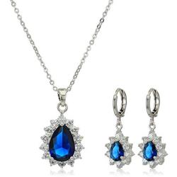 Crystalline Azuria Jewelry Sets for Women - Costume Jewelry Sets - Wedding Jewelry Set with Necklace and Earring - Cubic Zirconia Bridesmaid Jewelry - Formal Event Prom Jewelry