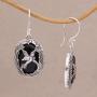 NOVICA Onyx .925 Sterling Silver Dangle Earrings Natures Freedom