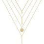 Turandoss Gold Layered Necklaces for Women - 14K Gold Plated Handmade Multilayer Bar Pearls Coin Disc Moon Butterfly Medallion Adjustable Dainty Layered Choker Necklaces for Women Jewelry