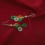 yigedan Natural Gem Dangle Hoops 3 Colors Jade Pearl Drop Earrings for Women Girls 14K Unique Handmade Jewelry