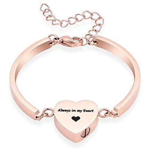 Alway in My Heart Cremation Bracelet for Ashes Cremation Jewelry Heart Shape Bracelet