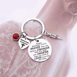 SEIRAA Phlebotomy Technician Jewelry Always Remember You’re Braver Than You Believed Key Chain Gift for Phlebotomist Nurse Phlebotomy Technician