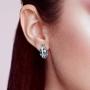 Santuzza 925 Sterling Silver Twisted Earrings Shimmering Cubic Zirconia Trendy Jewelry for Women (Amethyst/Blue Spinel)