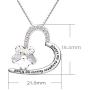 ALOV Jewelry Sterling Silver Always My Daughter Forever My Friend Love Heart Crystal Cubic Zirconia Pendant Necklace