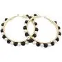 Large Hoop Dangle Earring Black White Pearl Earring With Stainless Steel Pin Big Circle Loop Earrings For Women Girls Jewelry