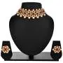 Efulgenz Crystal Kundan Pearl Rhinestone Indian Boho Floral Choker Neckalce Earrings Wedding Bridal Jewelry Set (Yellow)