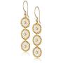 Miguel Ases Swarovski and Cream Triple-Station Small Drop Earrings