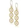 Miguel Ases Swarovski and Cream Triple-Station Small Drop Earrings Miguel Ases Swarovski and Cream Triple-Station Small Drop Earrings