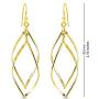 Charmsy Sterling Silver Jewelry Double Twisted Linear Marquise Loops French Wire Drop Dangle Earrings for Women