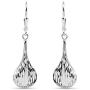 LeCalla Sterling Silver Jewelry Diamond-Cut Tear-Drop Leverback Earrings for Women Girl