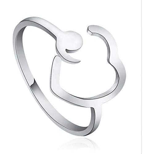 AKTAP Inspirational Gift Sterling Silver Semicolon Ring Mental Health Awareness Jewelry for Women