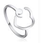 AKTAP Inspirational Gift Sterling Silver Semicolon Ring Mental Health Awareness Jewelry for Women