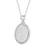 925 Sterling Silver Clear CZ Saint Benedict San Benito Nurzia Medal Pendant 19''