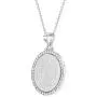 925 Sterling Silver Clear CZ Saint Benedict San Benito Nurzia Medal Pendant 19''