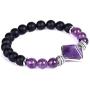 Fashion Natural amethyst power stone bracelet yoga chakra crystal cut pyramid bracelet chain beads Jewelry decorative Gift