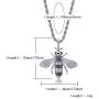 Iced Out Full Cubic Zircon Animal Bee Pendant Necklace Gold Silver Color Charm Hip Hop Jewelry Gifts for Men Women