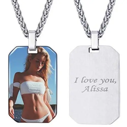Custom Photo Necklace Men Women Personalized Jewelry Customized Any Picture Pendant Stainless Steel Rope/Spiga/Tennis Chain 18-30 Inch, Mothers or Lover Gift Custom Photo Necklace Men Women Personalized Jewelry Customized Any Picture Pendant Stainless Steel Rope/Spiga/Tennis Chain 18-30 Inch, Mothers or Lover Gift