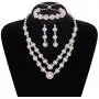 LOYALLOOK Rose Gold Silver Tone Bridal Crystal Bridal Jewelry Set for Women 2-Row Rhinestone Necklace Earrings Bracelet Set Prom Wedding Fashion Jewelry LOYALLOOK Rose Gold Silver Tone Bridal Crystal Bridal Jewelry Set for Women 2-Row Rhinestone Necklace Earrings Bracelet Set Prom Wedding Fashion Jewelry