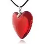 Large Red Glass Heart Necklace Large Red Glass Heart Necklace