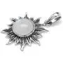 Silvershake 8mm Cabochon Gemstone 925 Sterling Silver Sun Ray Inspired Solitaire Pendant Silvershake 8mm Cabochon Gemstone 925 Sterling Silver Sun Ray Inspired Solitaire Pendant