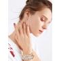 LOYALLOOK 6 Sets Bohemian Stackable Bead Bracelets for Women Stretch Bangles Bohemian Style Stretch Multilayered Bracelet Set