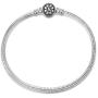 NINAQUEEN 925 Sterling Silver Basic Snake Chain Bracelet with Black Clasp Charms Fit Pandora Charms