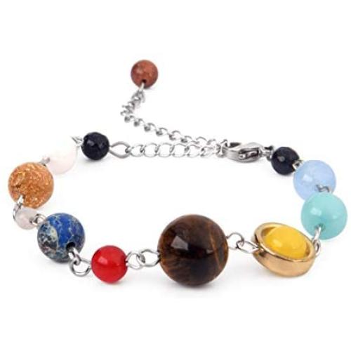 Believe London Solar System Bracelet with Jewelry Bag & Meaning Card | Adjustable Bracelet to Fit Any Wrist | 9 Planets Galaxy Universe Guardian