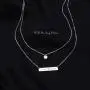 FLYOW 925 Sterling Silver Inspirational Jewelry Double Layer I Am Enough Necklace for Women Teen Girls Encouragement Gifts