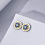 YFN Sterling Silver Evil Eye Earrings Greek Protection Jewelry Gifts for Women Ladies