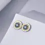 YFN Sterling Silver Evil Eye Earrings Greek Protection Jewelry Gifts for Women Ladies