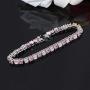 CiNily Tennis Bracelet for Women Girls Fire Opal 18K White Gold Plated Women Jewelry Gemstone Bracelet 7 5/8''