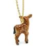 Camphollow Baby Deer Fawn Hand Painted Porcelain Necklace Ceramic Animal Necklace Pendant Fawn