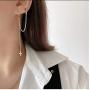 Cross Chain Drop Danlge Small Double Hoop Earrings for Women Girls Sterling Silver Huggie Tassel Slave Chain Dangling 2 Hole Pair Post Multiple Piercing Studs Cartilage Men Personalized Jewelry