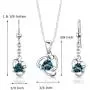 London Blue Topaz Pendant Earrings Necklace Set Sterling Silver 2.75 Carats London Blue Topaz Pendant Earrings Necklace Set Sterling Silver 2.75 Carats