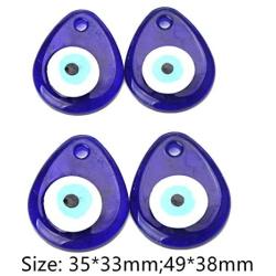 COLORFUL BLING 4/6/10Pcs Set Boho Evil Eye Round Teardrop Mini Pendant Charms Miniature Bead Style Ornaments DIY Supply Earring Pendant Necklace Bracelet for Women Girls Jewelry