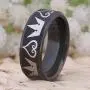 Cosplay Jewelry 8mm Black Step Kingdom Hearts & Crowns Design Ring Wedding Ring Engagement Ring-Free Inside Engraving