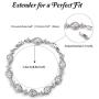 SWEETV Wedding Teardrop Bracelets for Brides Bridesmaids, Crystal Cubic Zirconia Bridal Bracelets for Women Prom