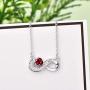 JO WISDOM 925 Sterling Silver Cubic Zirconia Infinity Heart Pendant Necklaces