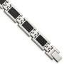 ICE CARATS Stainless Steel Black Carbon Fiber Inlay 9 Inch Bracelet 9.25 Men Fashion Jewelry for Dad Mens Gifts for Him